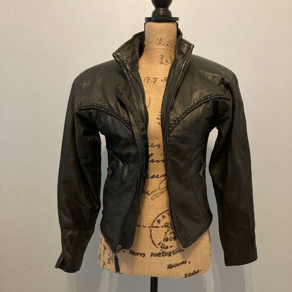 Authentic leather biker jacket